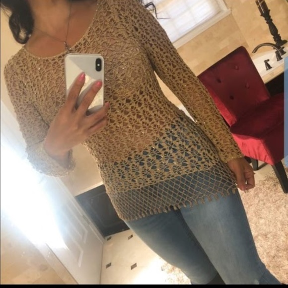 Free People Tops - Unique beaded sequins blouse
